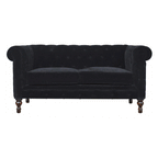 Black Velvet Chesterfield Sofa - Avivra