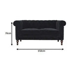 Black Velvet Chesterfield Sofa - Avivra