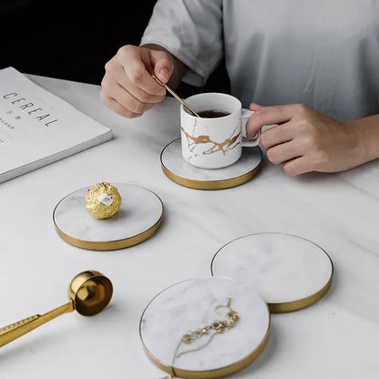 Nordic Style Natural Marble Insulated Coaster