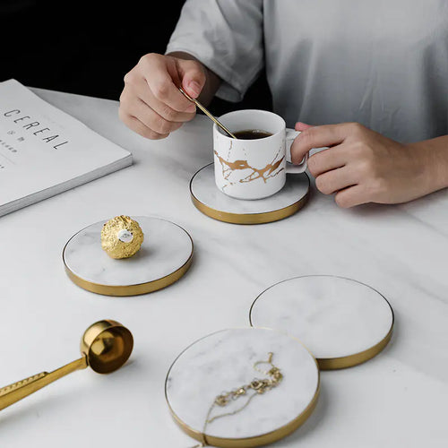 Nordic Style Natural Marble Insulated Coaster