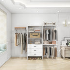 Modern Open Wardrobe Closet System with Drawers