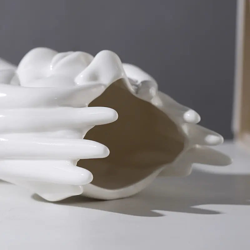 Nordic Ceramic Body Art Vase – Minimalist White Sculpture Home Decor