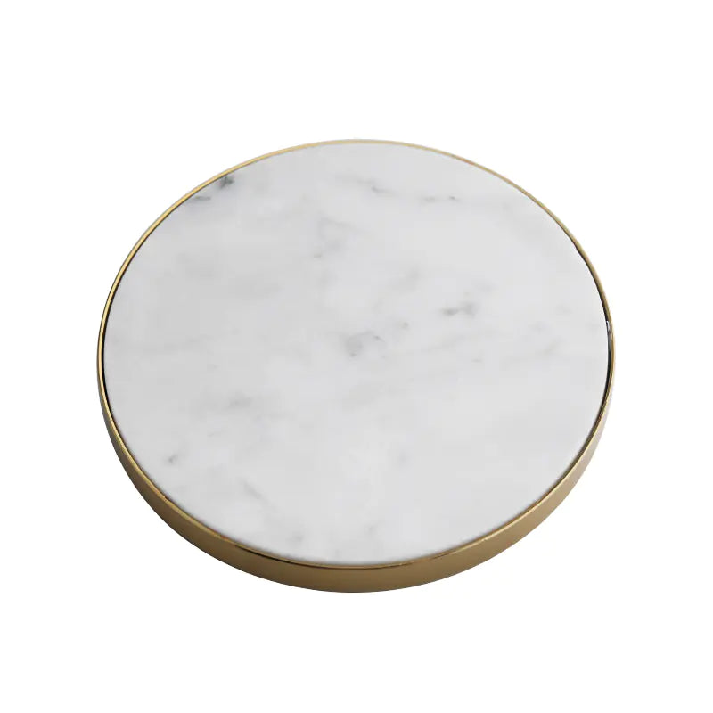 Nordic Style Natural Marble Coaster – White
