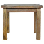 Butterfly extension dining table crafted from solid mango wood in oak-ish finish