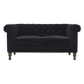 Black Velvet Chesterfield Sofa - Avivra