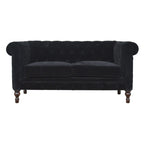 Black Velvet Chesterfield Sofa - Avivra