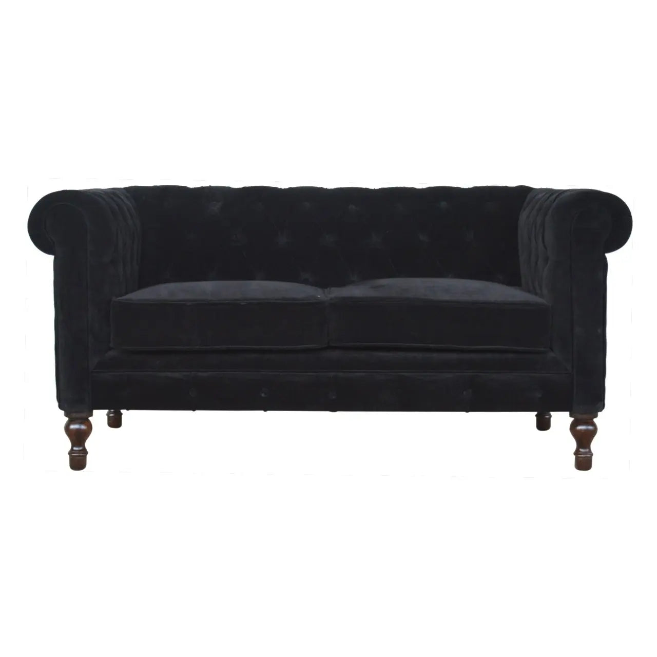 Black Velvet Chesterfield Sofa - Avivra