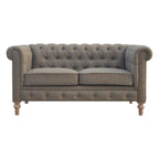 Multi tweed Chesterfield sofa crafted from solid mango wood with natural bleach legs